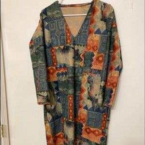 Long Sleeved Printed Dress